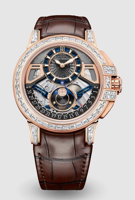 Review Harry Winston Ocean Moon Phase Automatic 42mm OCEAMP42RR002 watch Replica